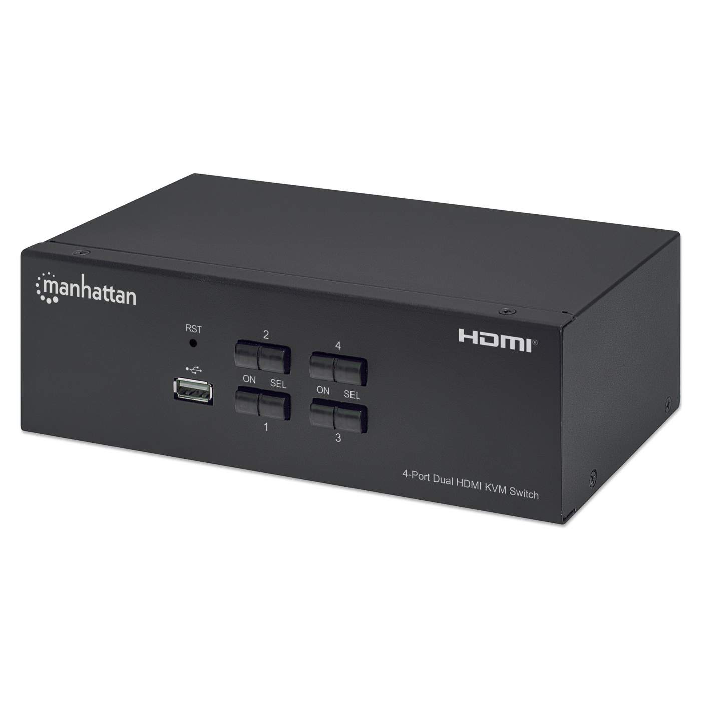 Manhattan Switch KVM HDMI de 4 puertos para dos monitores (153539)