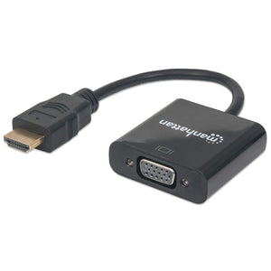 Convertidor HDMI a VGA con Audio Negro