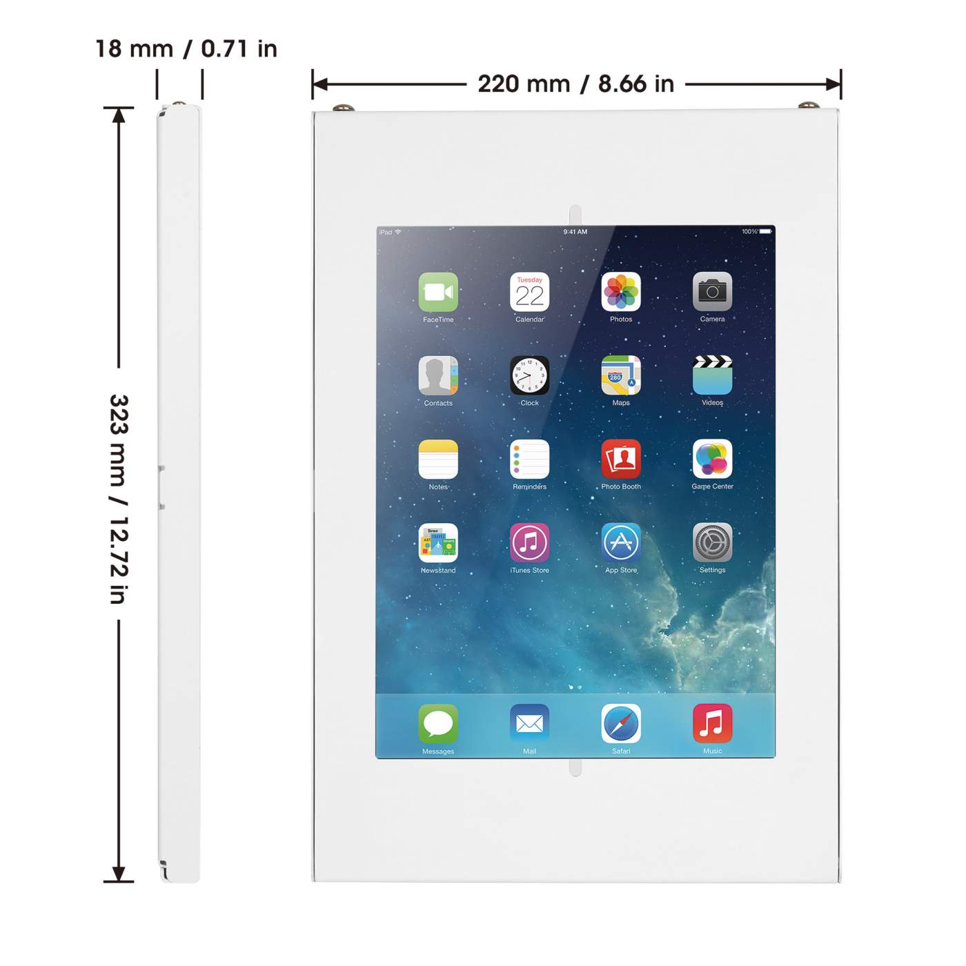 Soporte de pared para tablets iPad y Galaxy