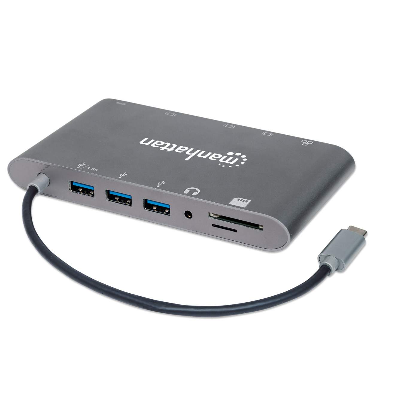 ADAPTADOR USB-C MULTIPLE MANHATTAN A HDMI, USB 3.0, USB-C, COLOR BLANCO  ICI152945 – PVL Tienda Virtual