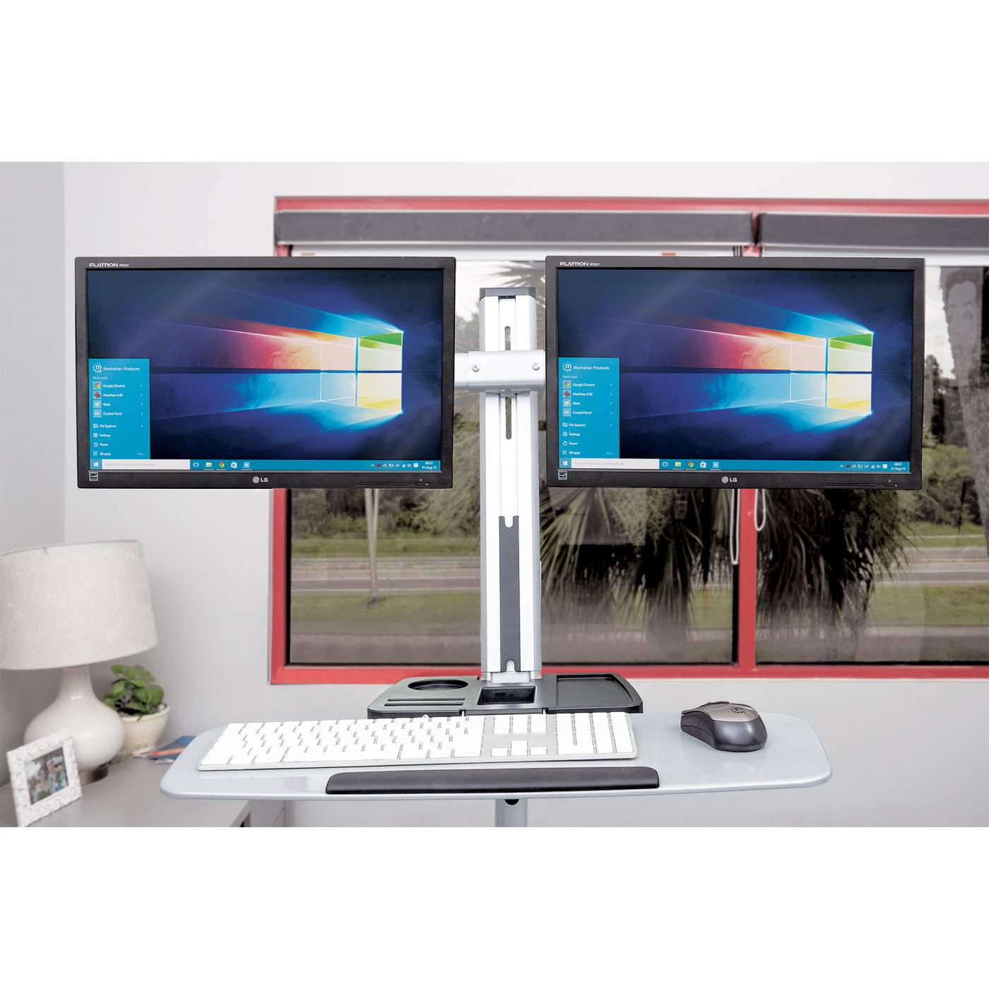 Soporte para monitor, de escritorio, movimiento articulado, 3 pantallas  planas de 13 a 27 máximo 7 kg cada una